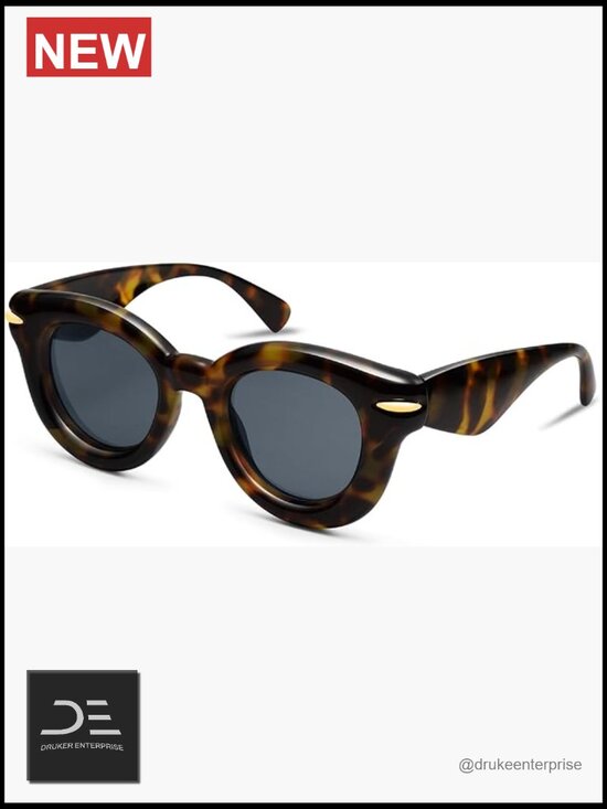 Chunky Round Sunglasses - Trendy Puffy Thick Inflated Shades main image 4